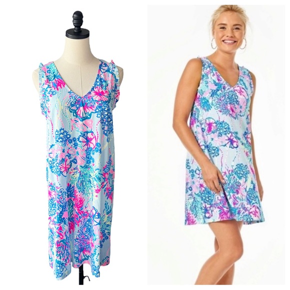 Lilly Pulitzer Dresses & Skirts - Lilly Pulitzer Dress Aron Swing Sleeveless in Beach You To It | SMALL